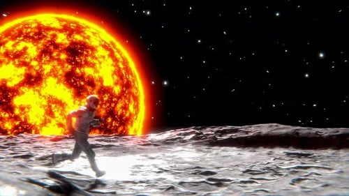 Happy Astronaut on the Moon Surface Loop Animation Satisfying Video