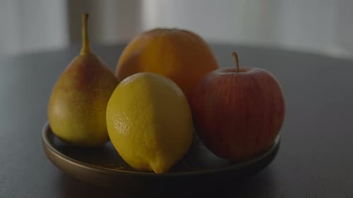 Fresh Fruit Still Life on Plate