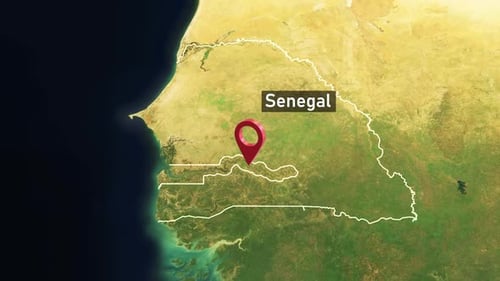 Senegal Country Zoom from Space