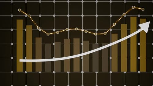 Animated Corporate Data Graph with Growing Bar and Line Chart