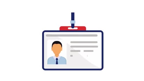 Animated Flat Design ID Badge for Corporate Presentations