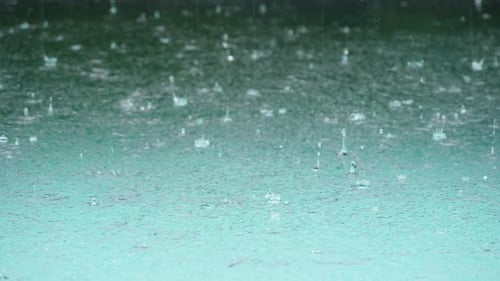 Raindrops on the Water Closeup Abstract