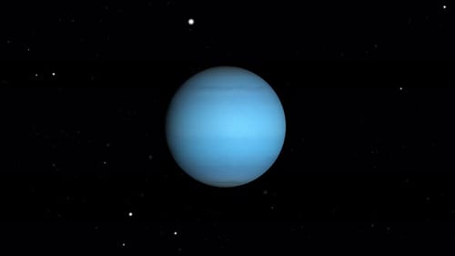 Rotating Blue Gas Giant Planet in Deep Space