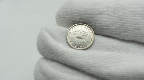 Old Coins. Portuguese Silver Coin 17