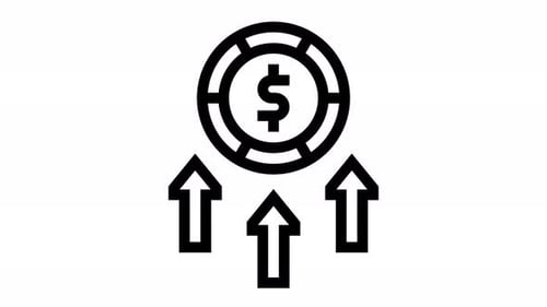 Animated Financial Growth Icon with Upward Arrows