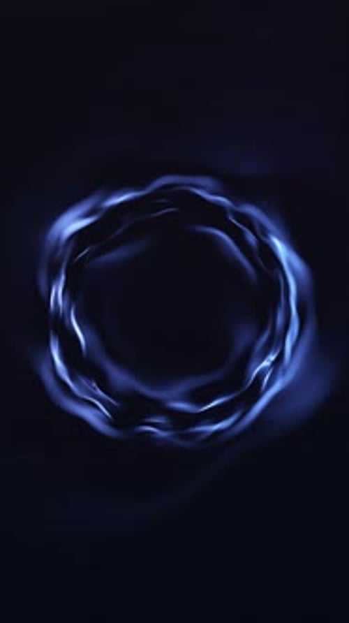 Pulsing Abstract Blue Fluid Ring Vertical Background Animation