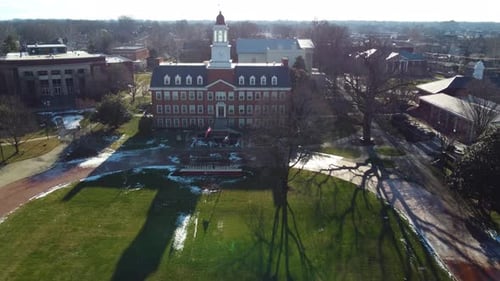Transylvania University campus in Lexington, Kentucky, aerial drone footage