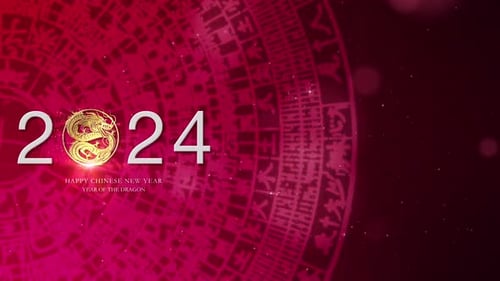 Golden Dragon Chinese New Year 2024 Celebration Title Animation