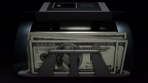Money Counter Machine Animation Counting US Dollar Bills