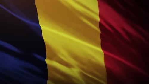 Waving Romanian Flag Seamless Loop Background