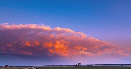 Golden Sunset Time Lapse over Rural Landscape