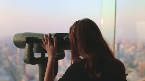Woman Enjoy Bangkok Cityscape Baiyoke Tower Point