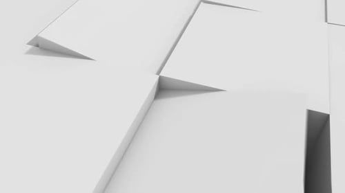 Clean White Geometric Blocks Abstract Movement Background
