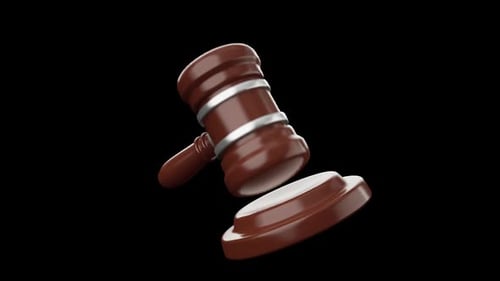 Animated 3D Gavel Striking for Legal Justice