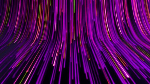 Neon Glowing Vertical Lines Abstract Animated Background