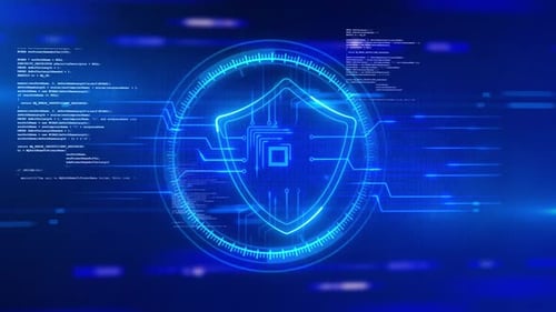 Shield Icon Cyber Security, Digital Data Network Protection, Future Technology Connection