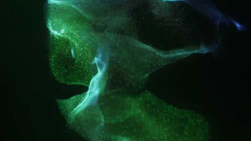 Elegant Blue Green Abstract Particle Flow Decorative Loop Background