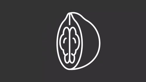 Animated nuts white line icon
