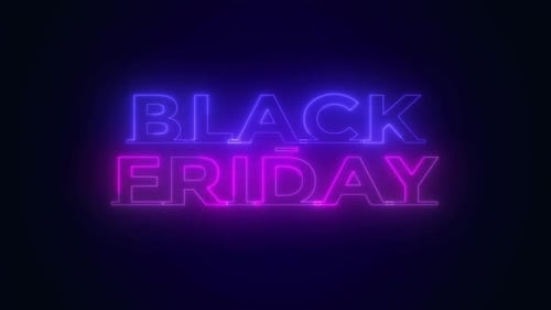 Glowing Neon Black Friday Title Animation