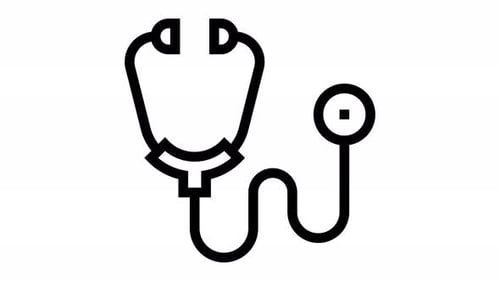 Animated Stethoscope Line Icon Reveal