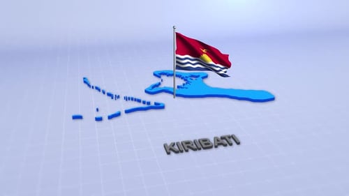 Kiribati-Karte mit Flagge