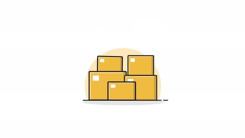Animated Flat Design Boxes Stacking Illustration