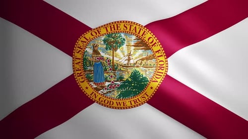Realistic Waving Florida State Flag Animation