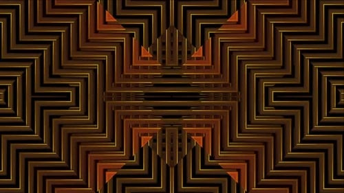 Dynamic geometric pattern with dark wood texture and light accents