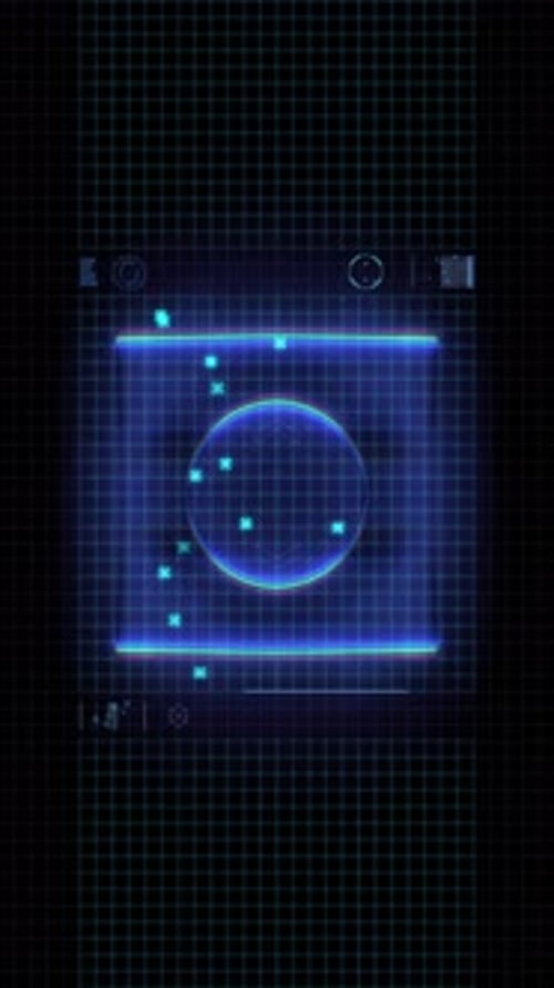 Tube And Square Object Portrait Hologram Screen