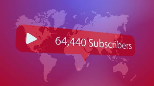 Animated Global Subscriber Count Display with World Map