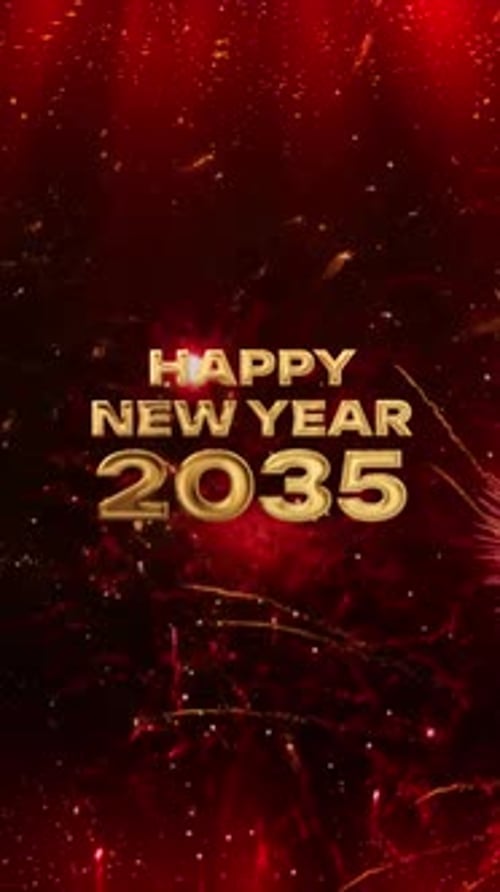 2035 New Year Fireworks Background Vertical