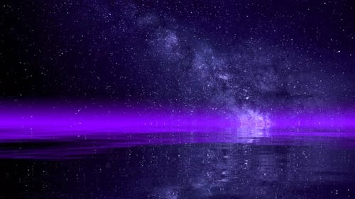 Ocean reflecting like a mirror the Milky way galaxy