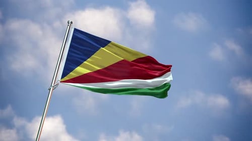 Realistic Flag Seychelles