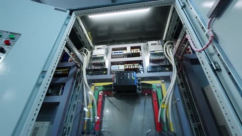 Electrical Control Panel Filled with Arranged Breakers