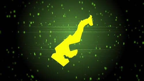 Digital Map Reveal with Glitch Technology Effect