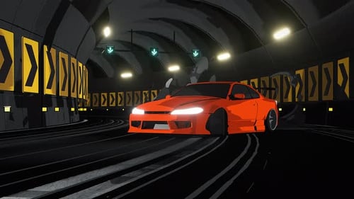 Car Drifting Through A City Tunnel Loop