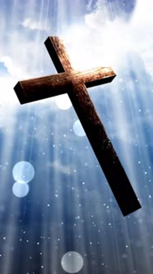 Good Friday Worship Background Divine Cross V5 - Vertical Video