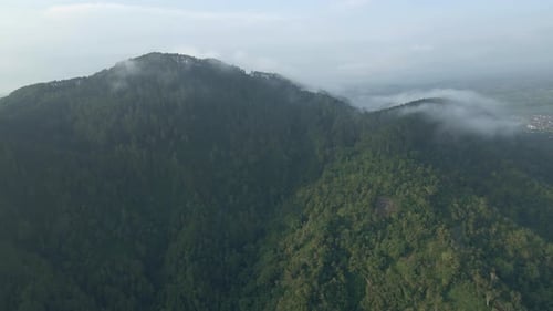 Established drone shot of rainforest on the mountain range. Greenery landscape of tropical jungle. 4
