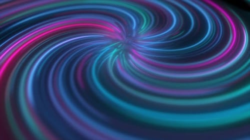 Abstract Glowing Neon Lines Swirl Loop Background