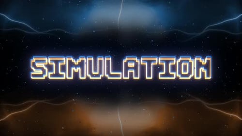 Retro Pixel Text Reveal with Neon Energy Lines