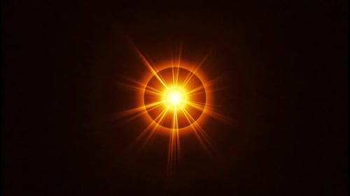 Golden Star Sun Flare Animation Background Loop V2