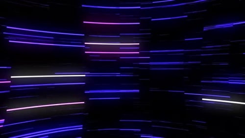Futuristic Neon Data Stream Grid Loop Background
