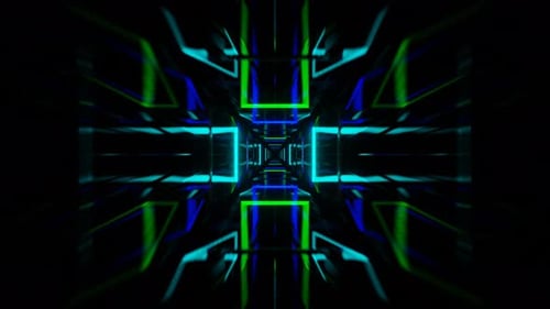 Multicolor Neon Flashing Mirrored Tunnel Background Vj Loop In 4K