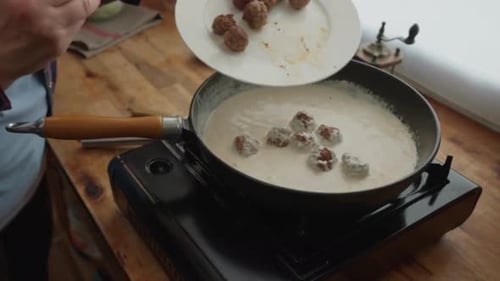Cinematic and Beautiful View of A Chef Preparing Food in Kitchen