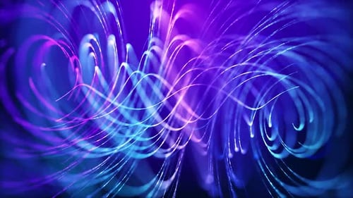 Vibrant Neon Light Trails Abstract Loop Background