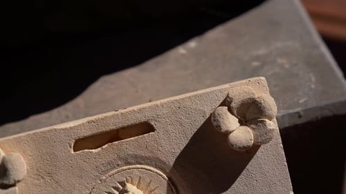Buddha Statue Cut From Stone in Temple