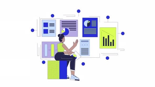 Data-driven product management line 2D animation