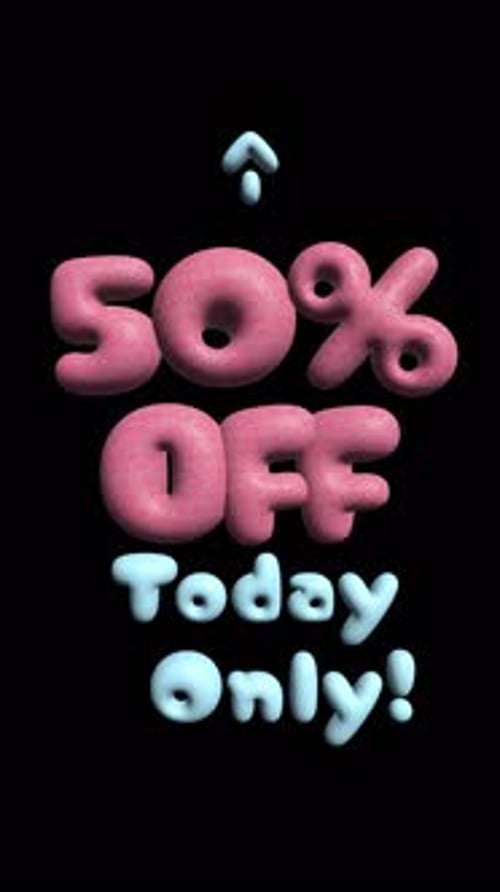 Soft 3D Sale Offer Text Animation