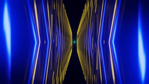 Abstrakter blaugelber neonfarbener mehrfarbiger psychedelischer hypnotischer VJ Seamless Loop-Hintergrund