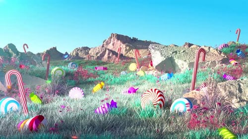 Candy Wonderland Fantasy Landscape 4K